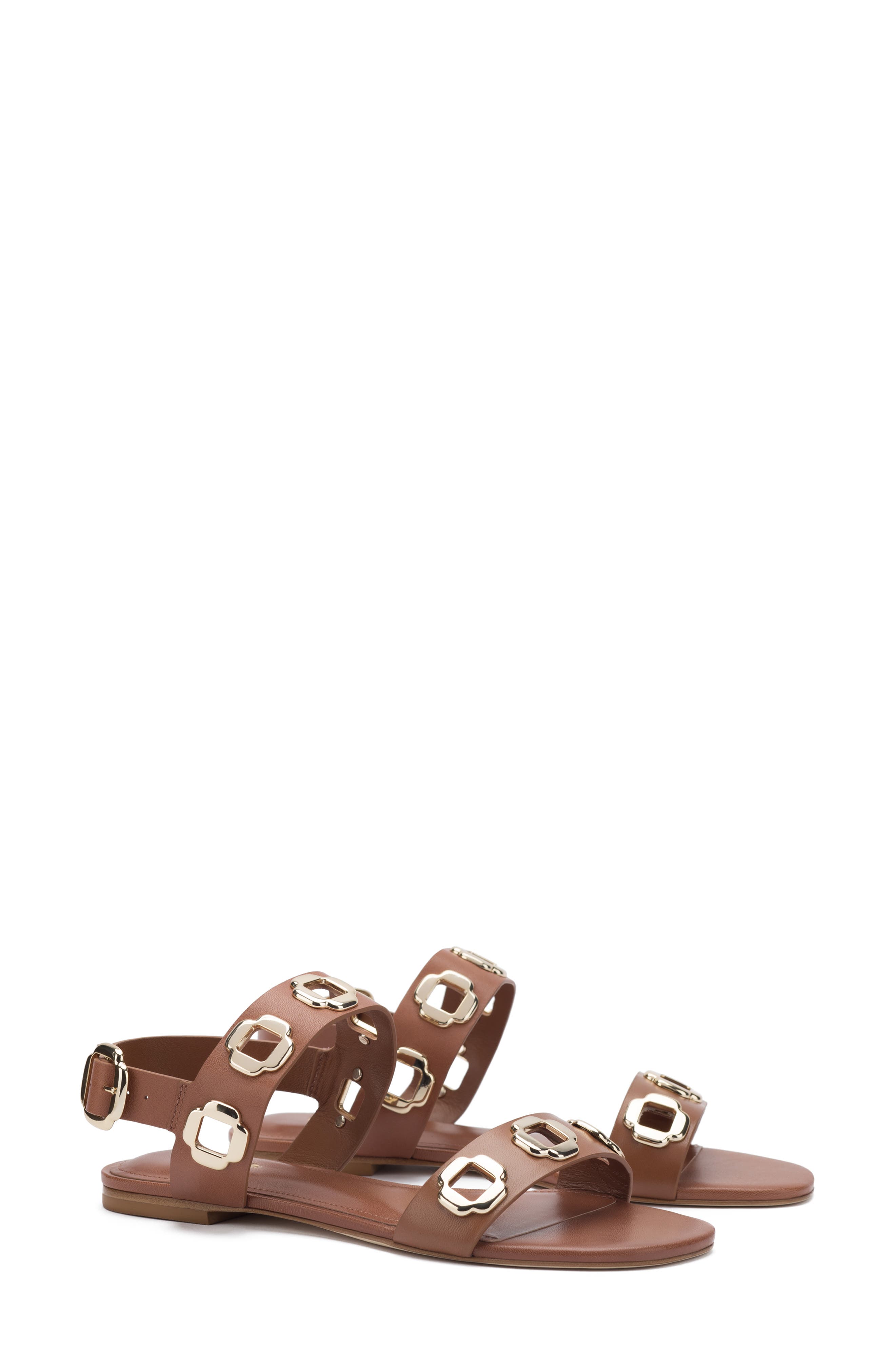 Milan Flat Sandal, Main, color, CARAMEL