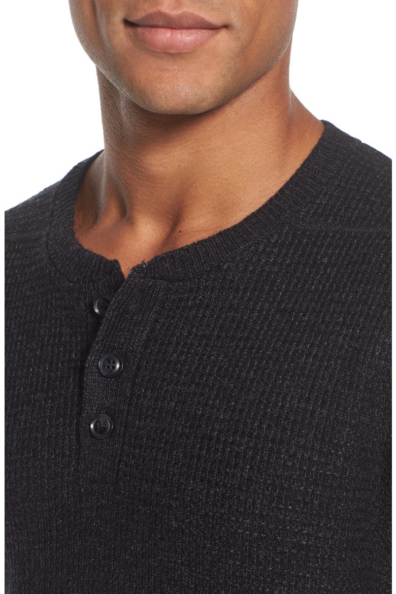 Thermal Henley, Alternate, color, BLACK