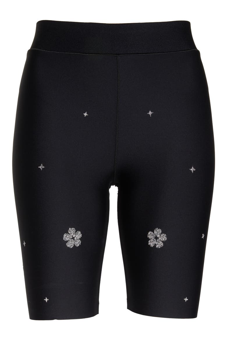 Aero Starflower Swarovski Bike Shorts, Alternate, color, NERO CHROME