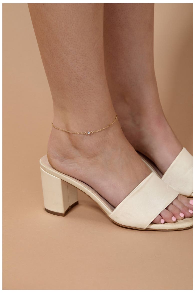 Something Blue Anklet, Alternate, color, GOLD