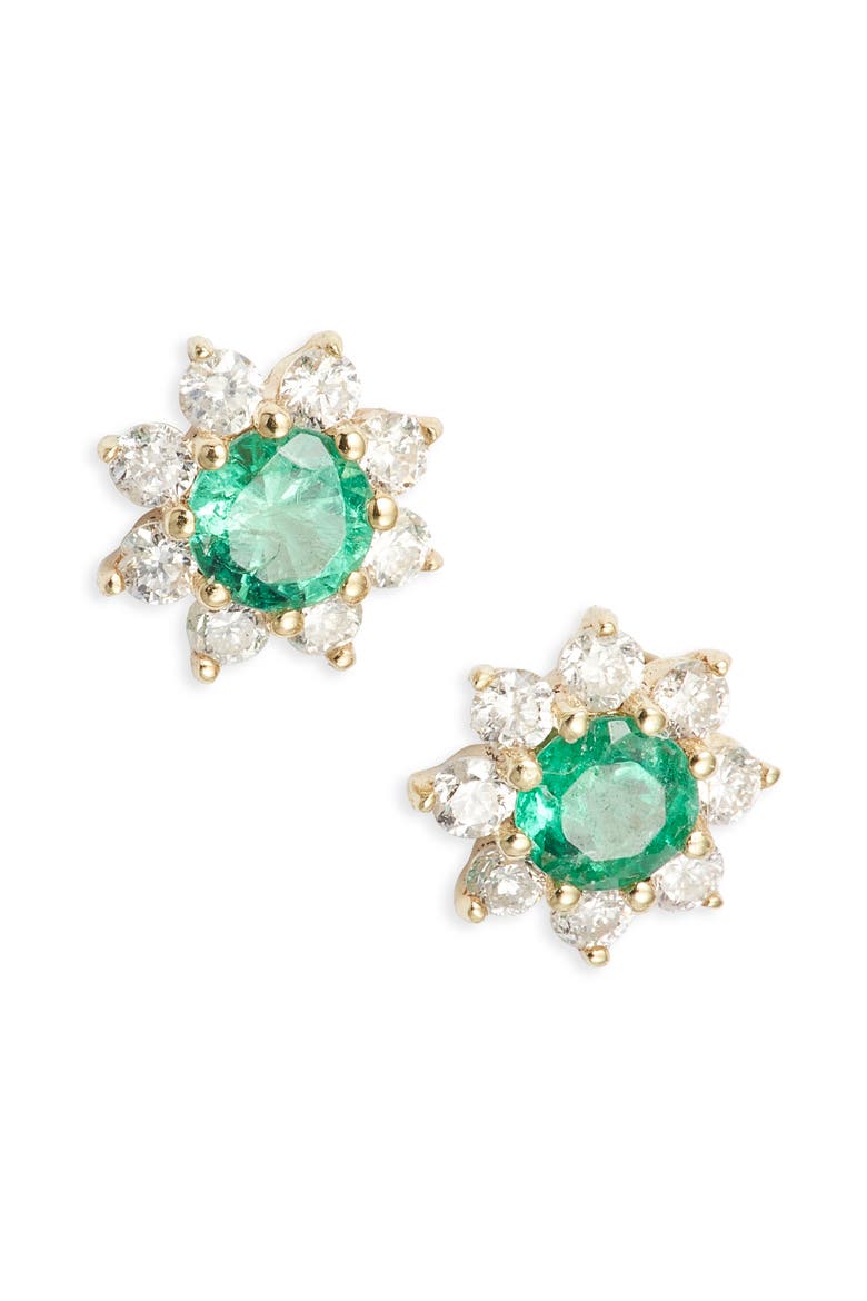 Emerald Flower Earrings, Main, color, YELLOW