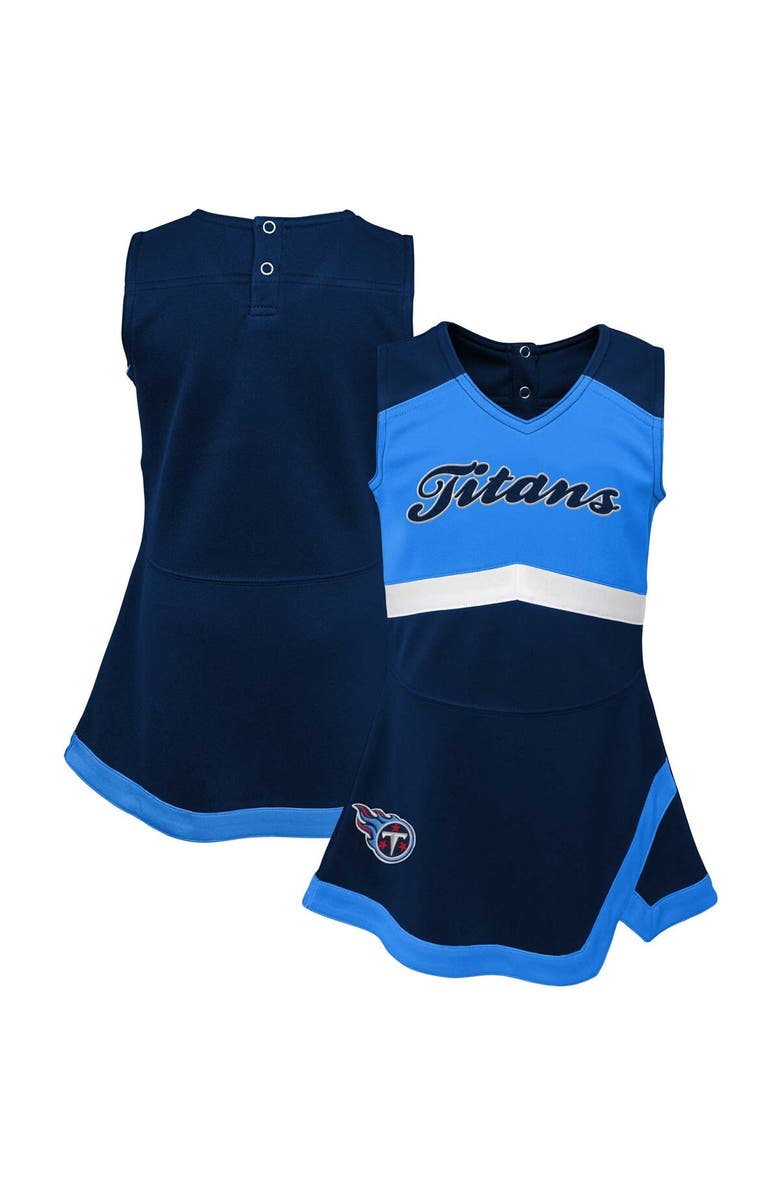 Outerstuff Girls Infant Navy Tennessee Titans Cheer Captain Jumper Dress, Main, color, Navy