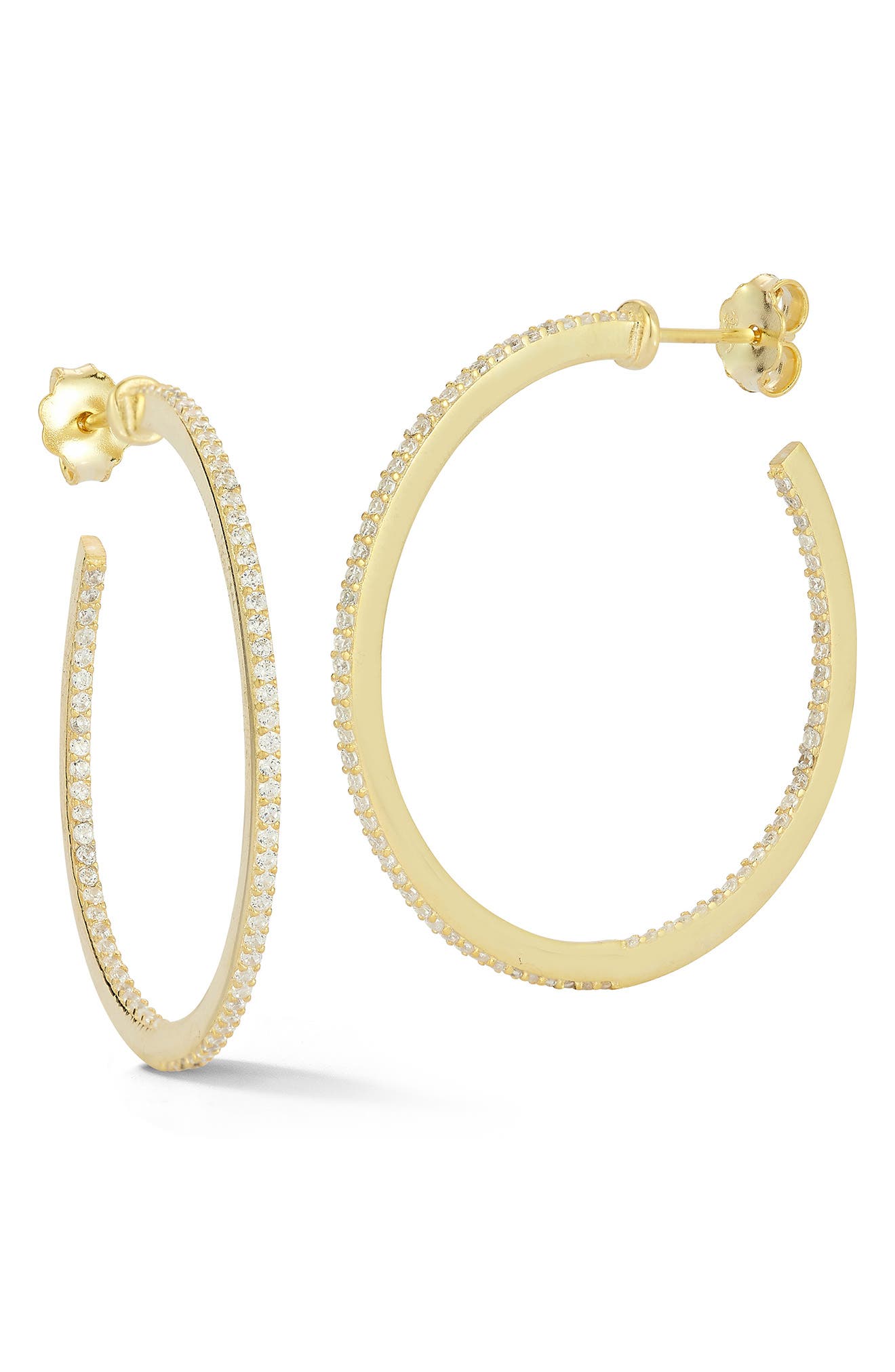 1.4-Inch Cubic Zirconia Hoop Earrings