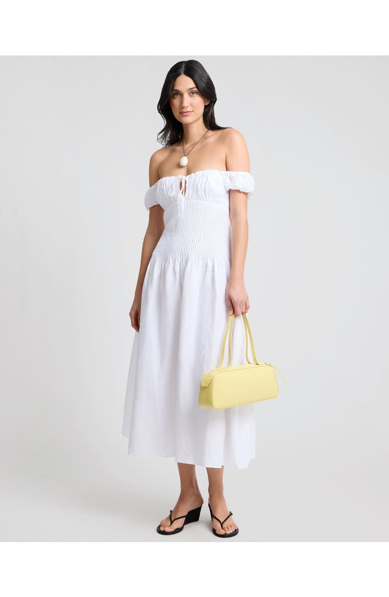 Onia Off-Shoulder Midi Dress, Main, color, White