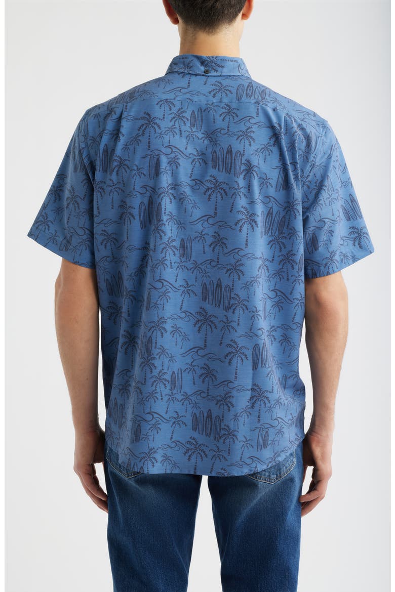 Surf Break Short Sleeve Button-Down Sport Shirt, Alternate, color, MOONLIGHT BLUE