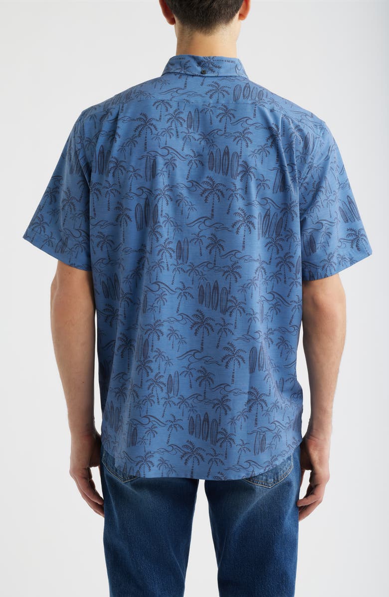 Reyn Spooner Surf Break Short Sleeve Button-Down Sport Shirt, Alternate, color, Moonlight Blue