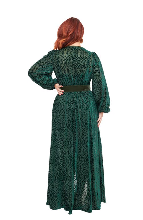 Unique Vintage Billow Long Sleeved Hollywood Duster In Green