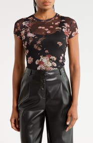 AllSaints Ellie Floral Mesh T-Shirt