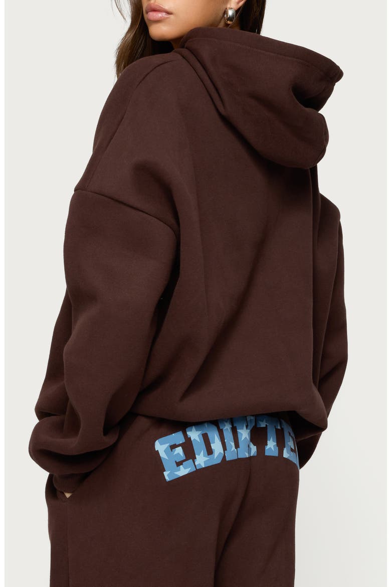 Really Logo Graphic Hoodie, Alternate, color, BROWN