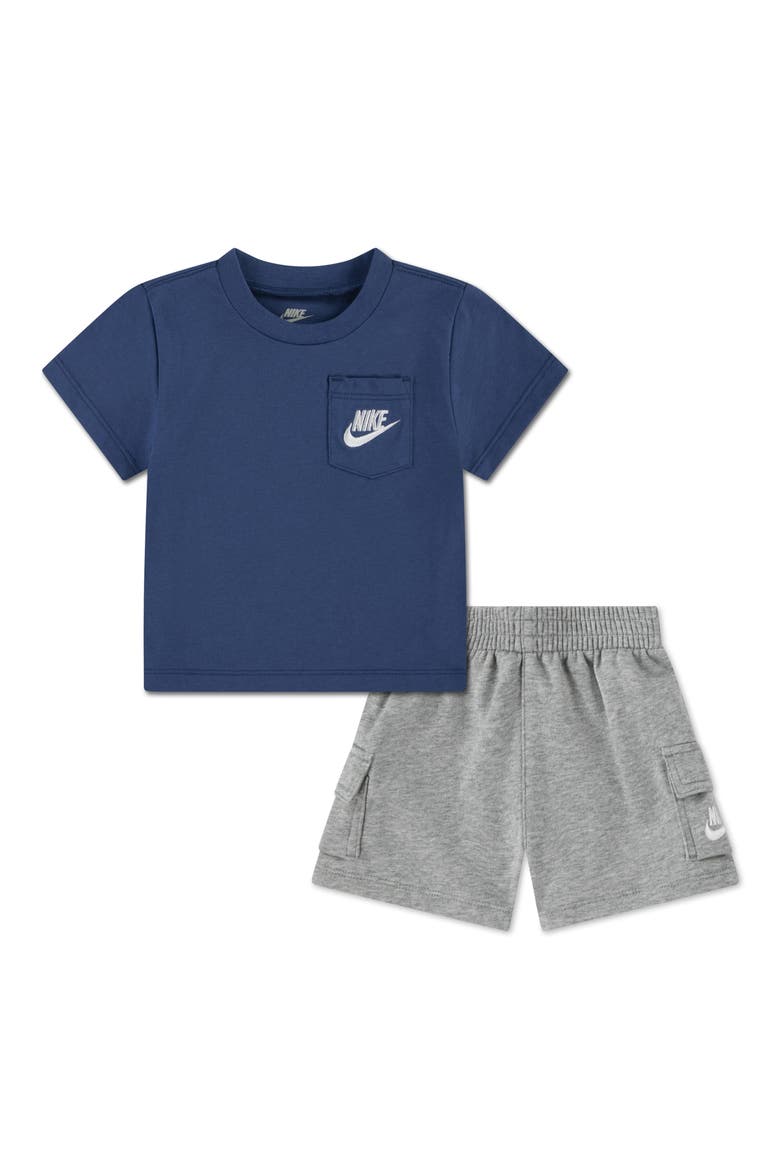 Pocket T-Shirt & Shorts Set, Main, color, DARK GREY HEATHER