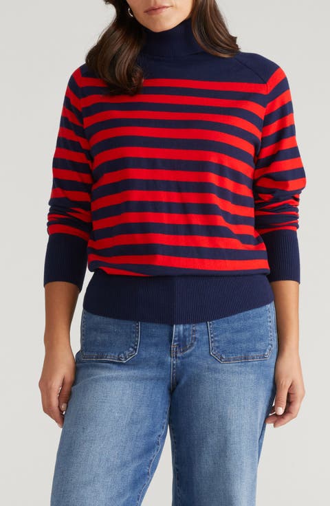Renee Raglan Sleeve Turtleneck Sweater (Plus)