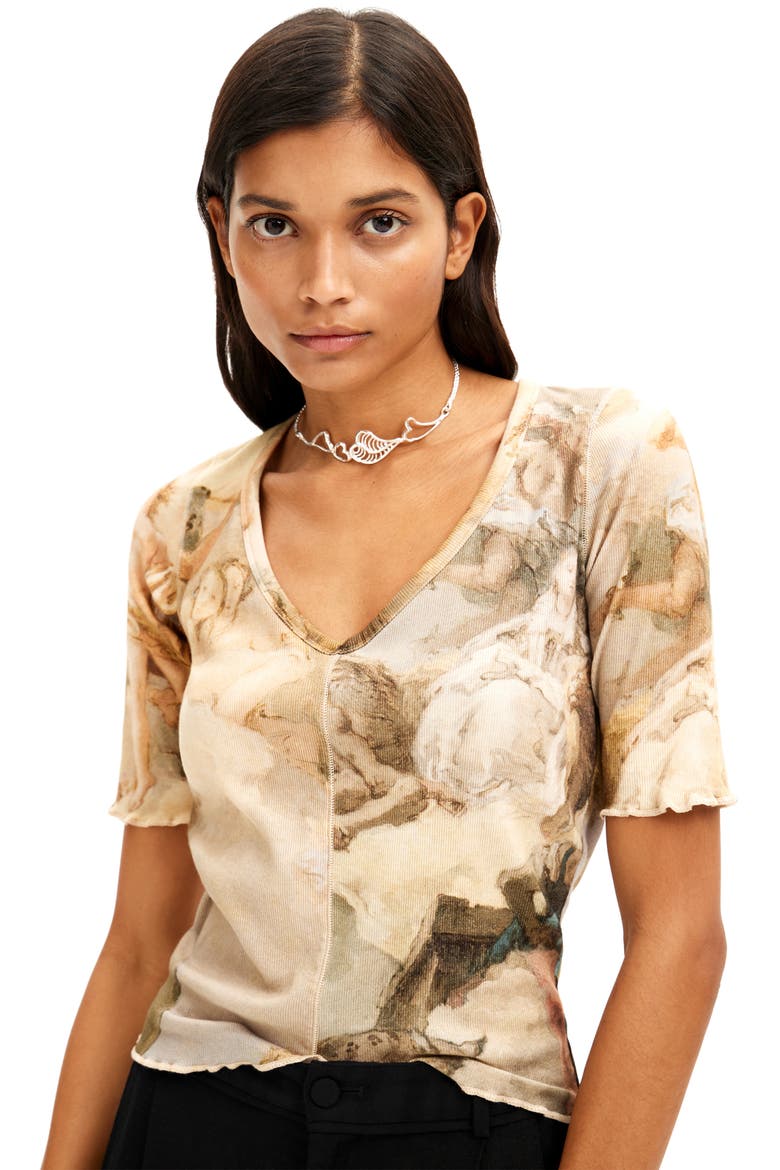 TS Art Rib Top, Alternate, color, BROWN