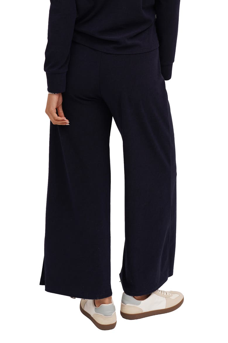 Towel Terry Wide Leg Pants, Alternate, color, ECLIPSE