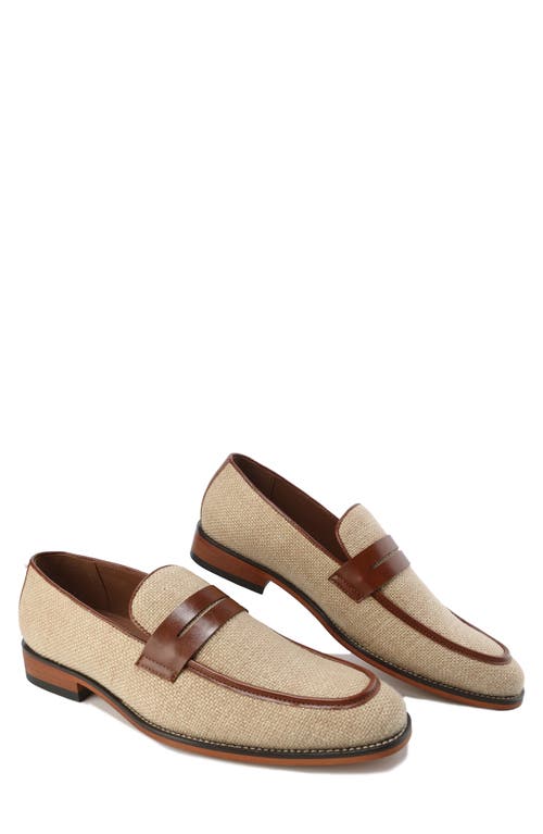 Gino Vitale Moc Toe Penny Slip-on Loafer In Natural