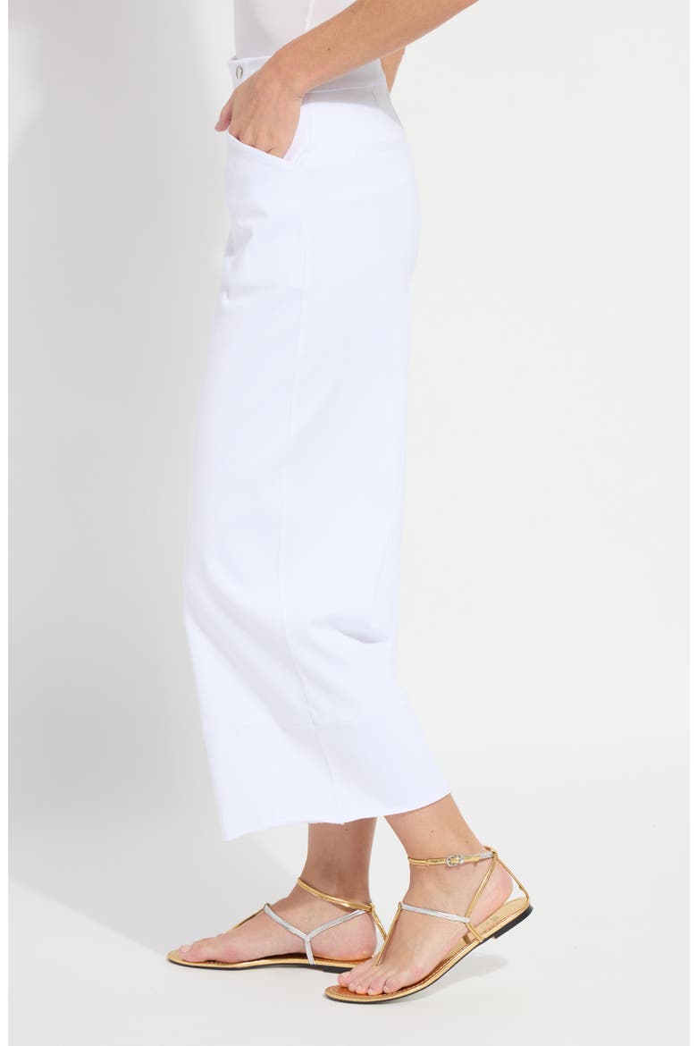 Dion Sailor Pull-On Crop Palazzo Knit Jeans, Alternate, color, WHITE