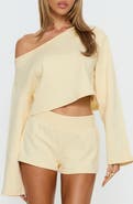 Princess Polly Retreat Raw Edge One-Shoulder Sweatshirt