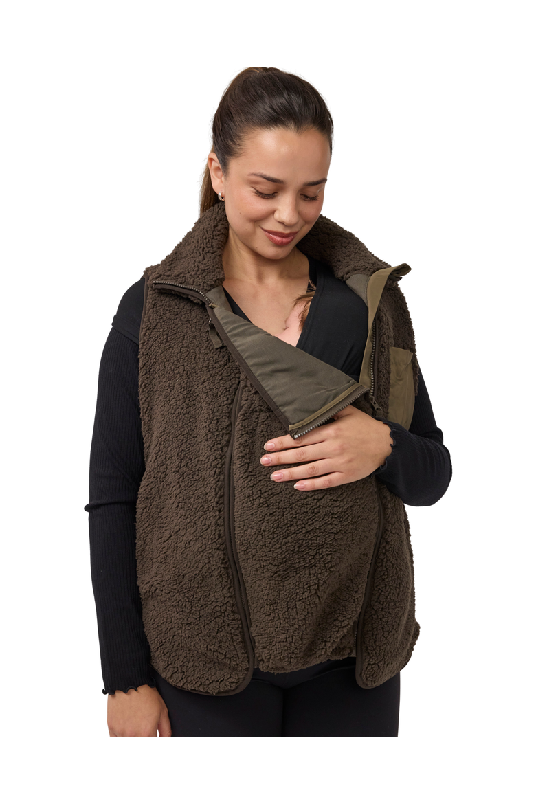 Maternity Vest with Baby Carrier Insert, Alternate, color, Black Olive