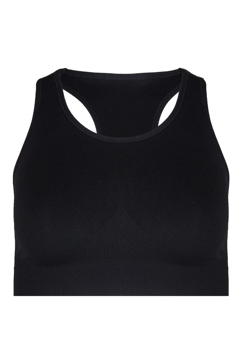 Stamina Seamless Sports Bra, Alternate, color, BLACK