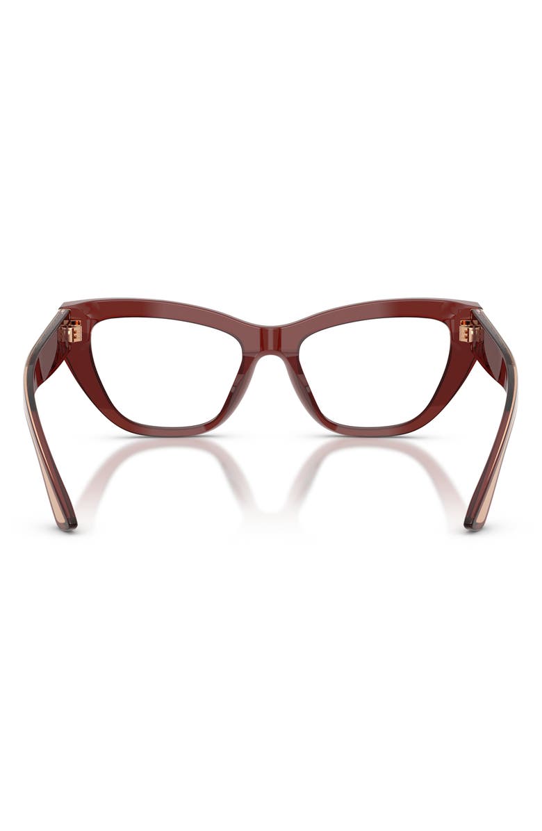 Dolce&Gabbana 53mm Cat Eye Optical Glasses, Alternate, color, Bordeaux / Demo Lens