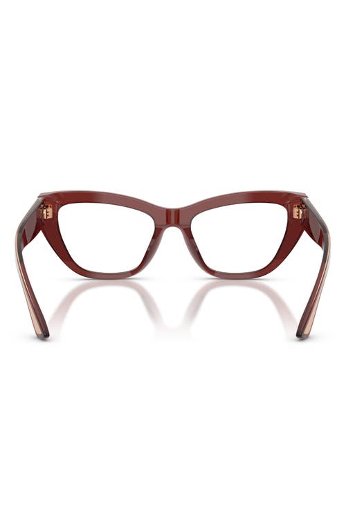 Dolce & Gabbana Dolce&gabbana 53mm Cat Eye Optical Glasses In Brown