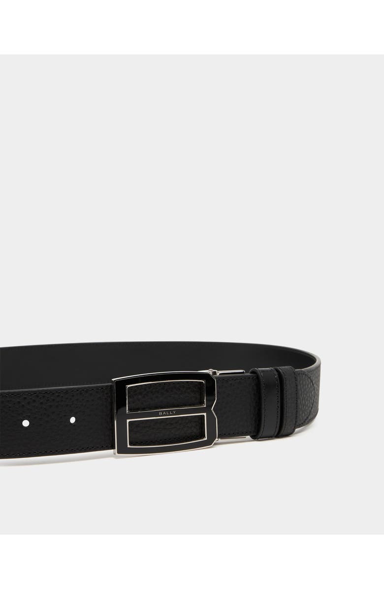 Bally Iconic Buckle Adjustable And Reversible Belt in Leather, Alternate, color, Black