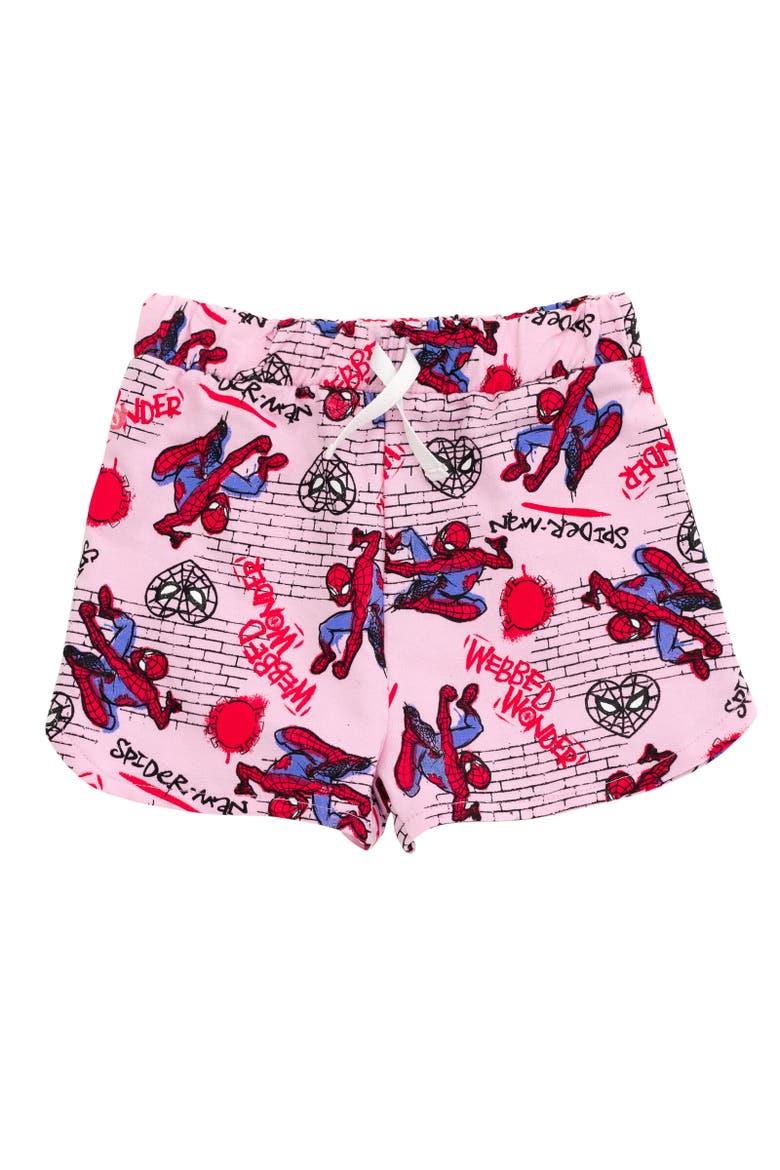 Spider-Man Girls' T-Shirt and Shorts Set, Alternate, color, Pink Spider Man
