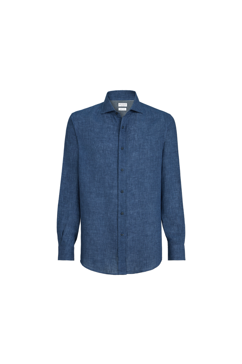 Délavé linen shirt, Alternate, color, Navy Blue