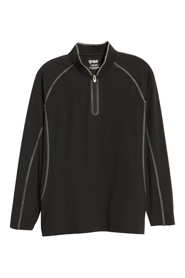 Quarter Zip Slim Fit Tech Pullover, Alternate, color, BLACK