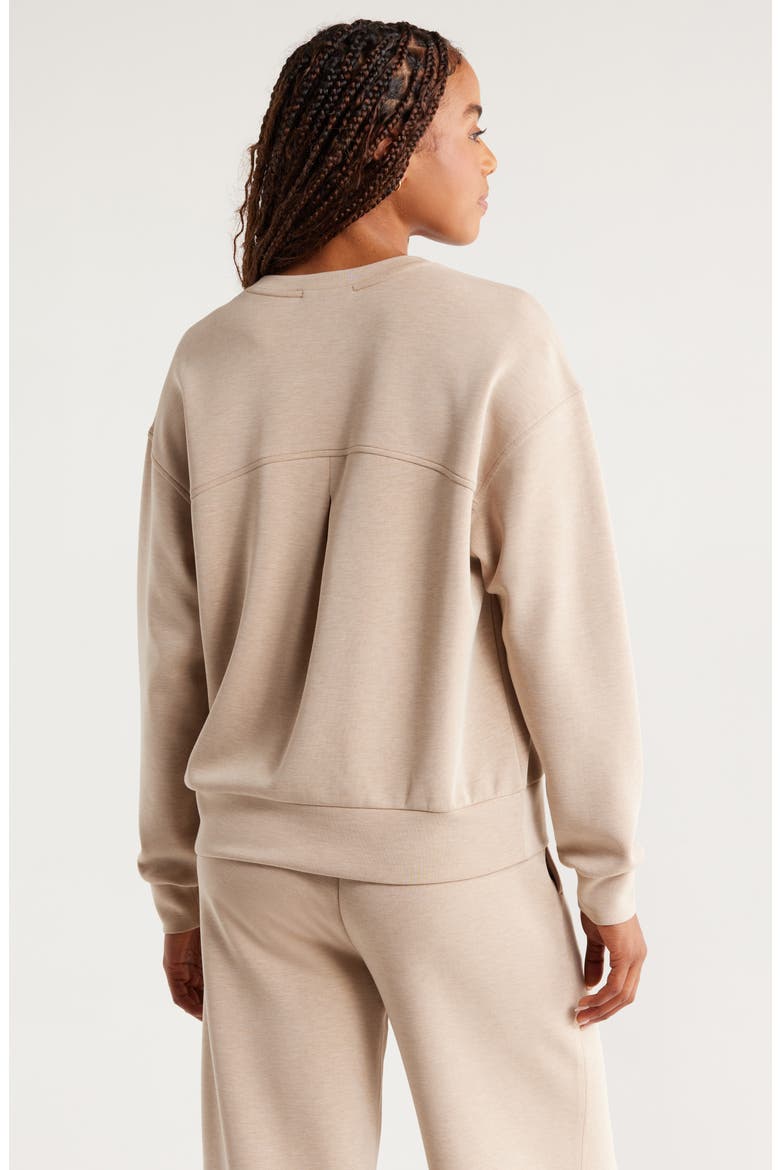 Soft Luxe Boxy Crew Sweatshirt, Alternate, color, TAN KELP HEATHER