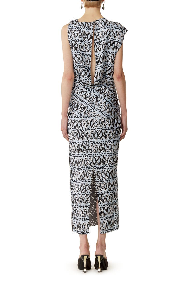 Lanvin Printed Silk Patchwork Dress, Alternate, color, Blue