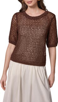 Donna Karan New York Open Knit Crewneck Sweater