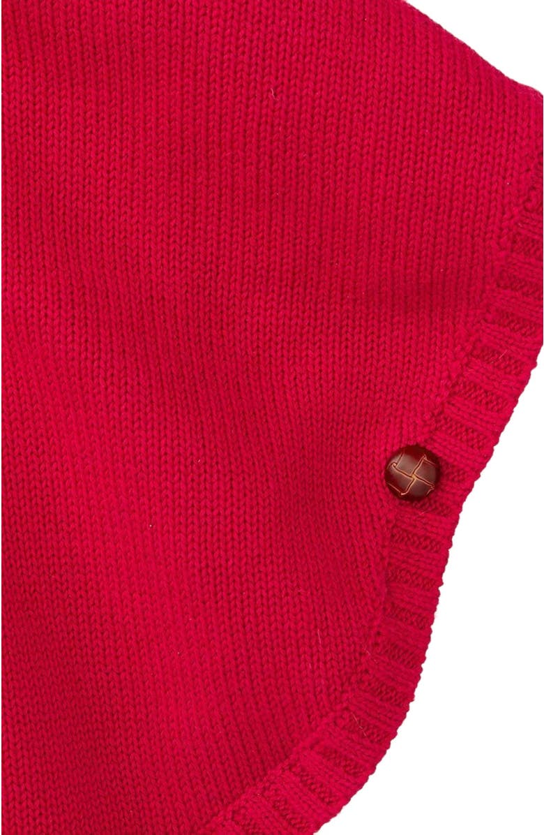 Hope & Henry Girls' Sweater Cape with Faux Fur, Kids, Alternate, color, Red
