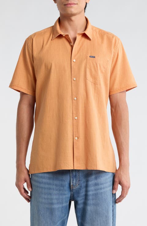 Pigment Dyed Cotton Button-Up Shirt