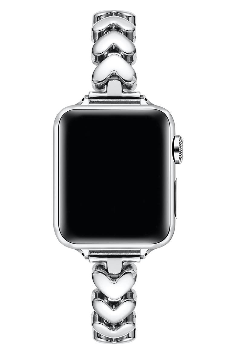 Archer Heart Bracelet Apple Watch® Watchband, Alternate, color, SILVER
