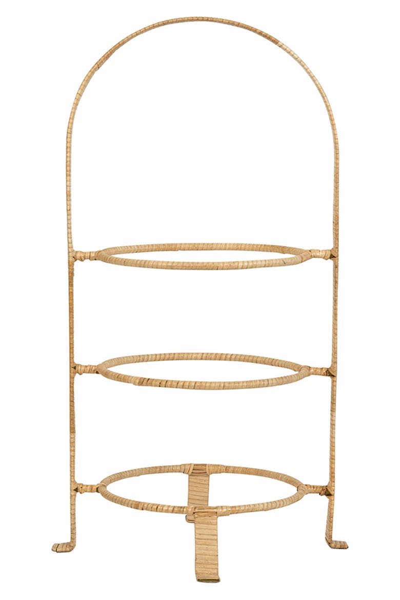 Provence Rattan Three-Tier Server, Main, color, NATURAL/ WHITEWASH