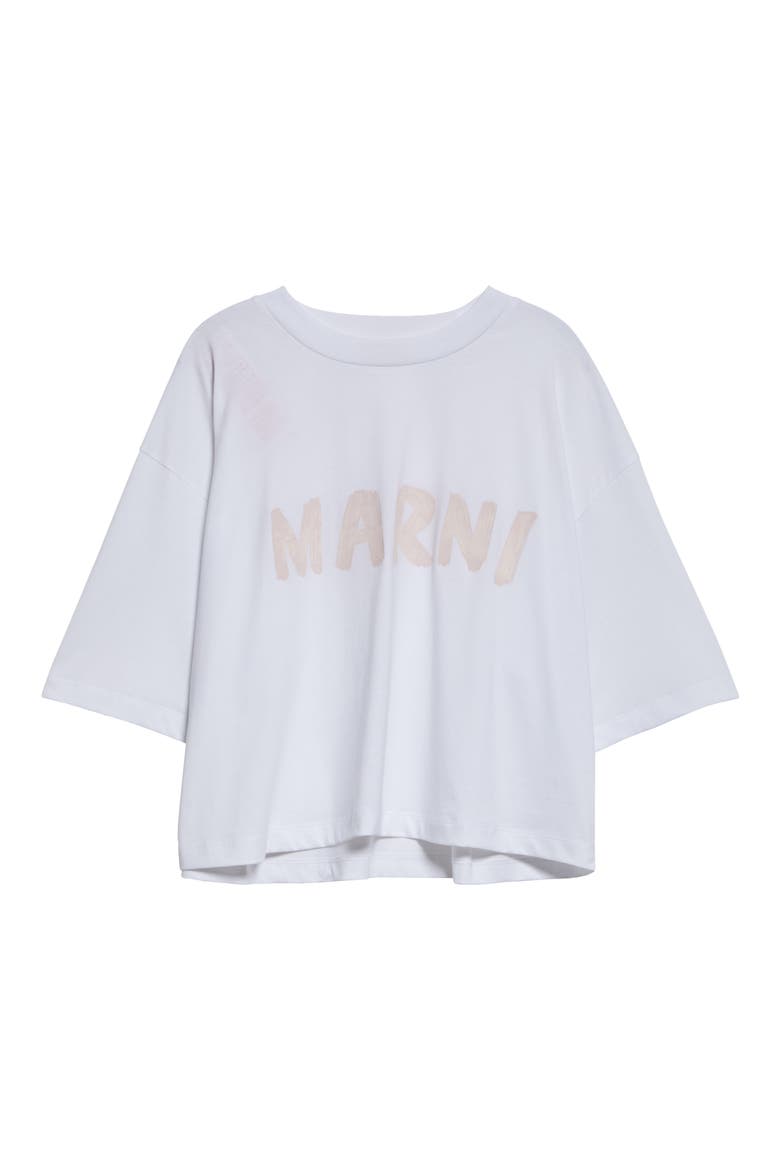 Logo Crop Organic Cotton Graphic T-Shirt, Alternate, color, LILY WHITE