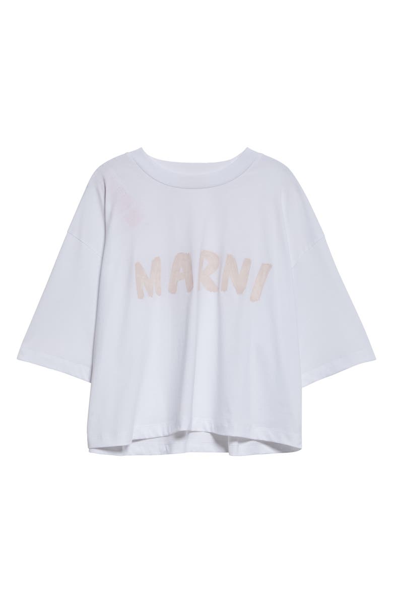 Marni Logo Crop Organic Cotton Graphic T-Shirt, Alternate, color, 