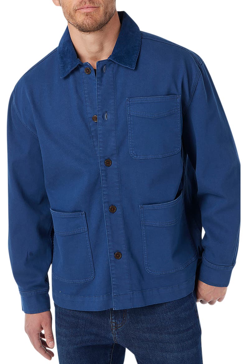 Seaport Stretch Cotton Blend Chore Jacket, Main, color, OCEANA