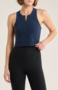 Beyond Yoga Space Dye Move Up Half Zip Tank