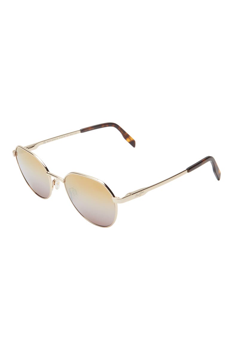 52mm Polarized Oval Sunglasses, Alternate, color, GOLD GOLD GOLD