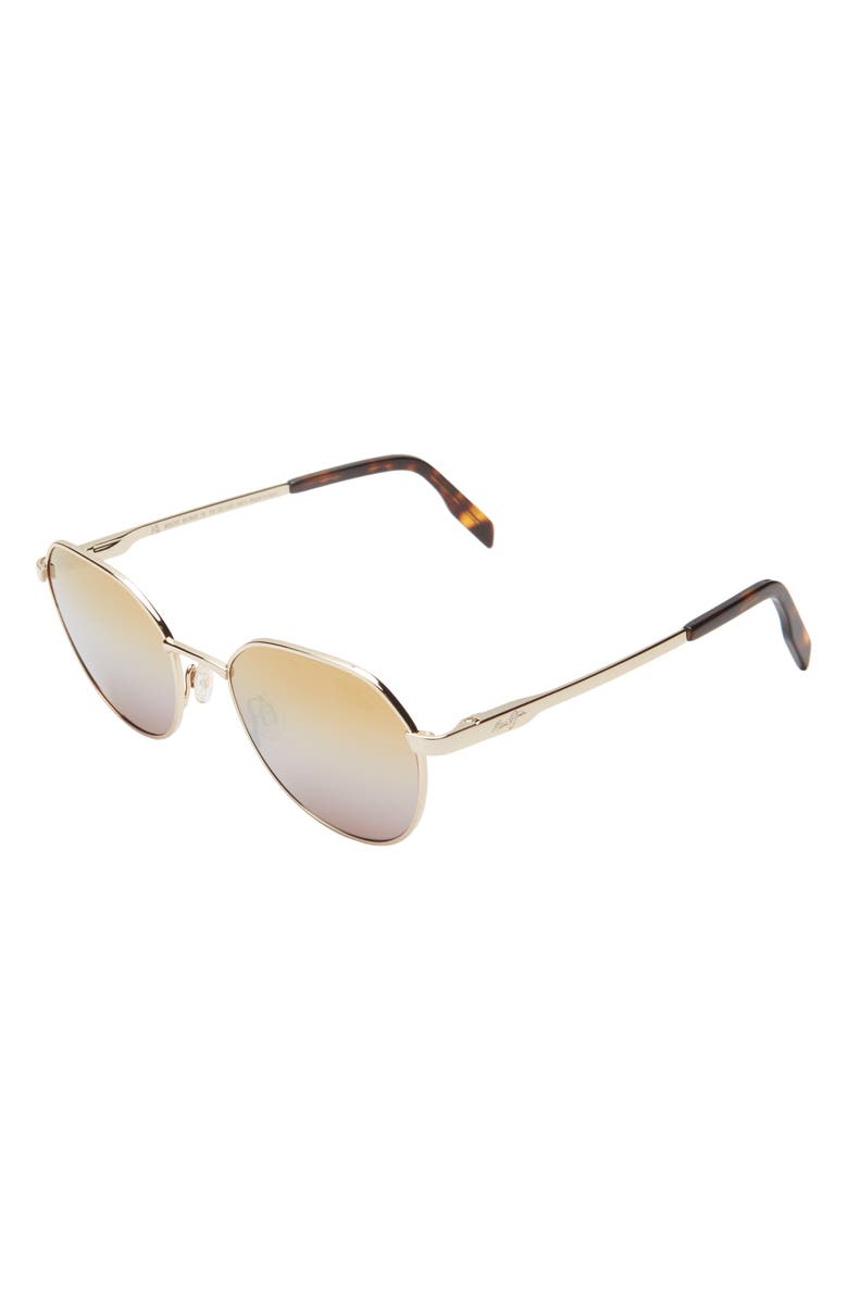 Maui Jim 52mm Polarized Oval Sunglasses, Alternate, color, Gold Gold Gold
