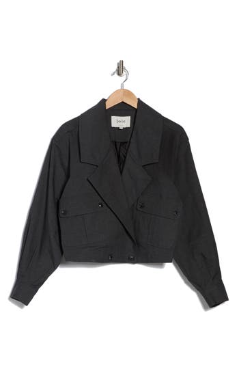 Joie Myla Cotton Blend Crop Jacket In Caviar