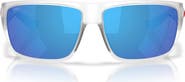 Costa Del Mar Flyline 64mm Oversize Polarized Mirrored Rectangular Sunglasses