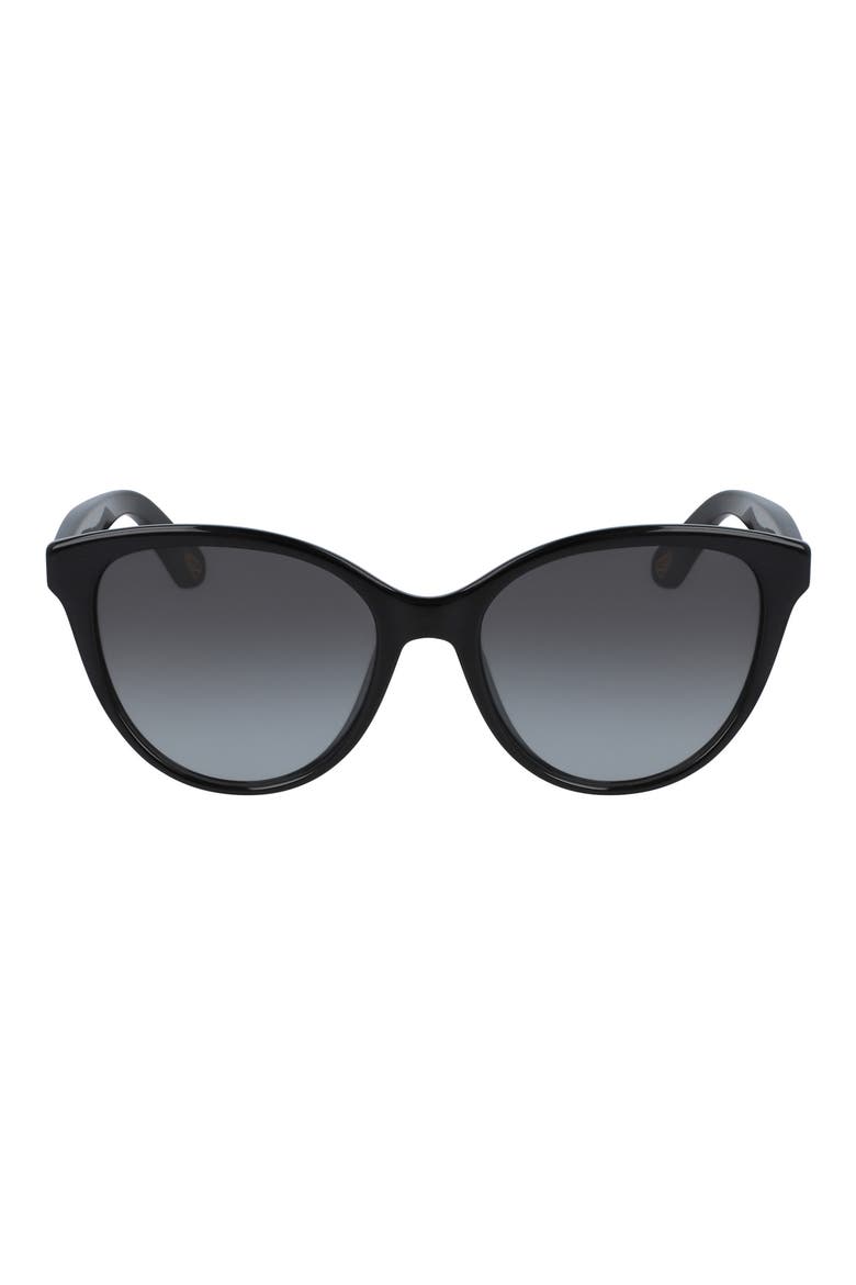 54mm Gradient Cat Eye Sunglasses, Main, color, BLACK