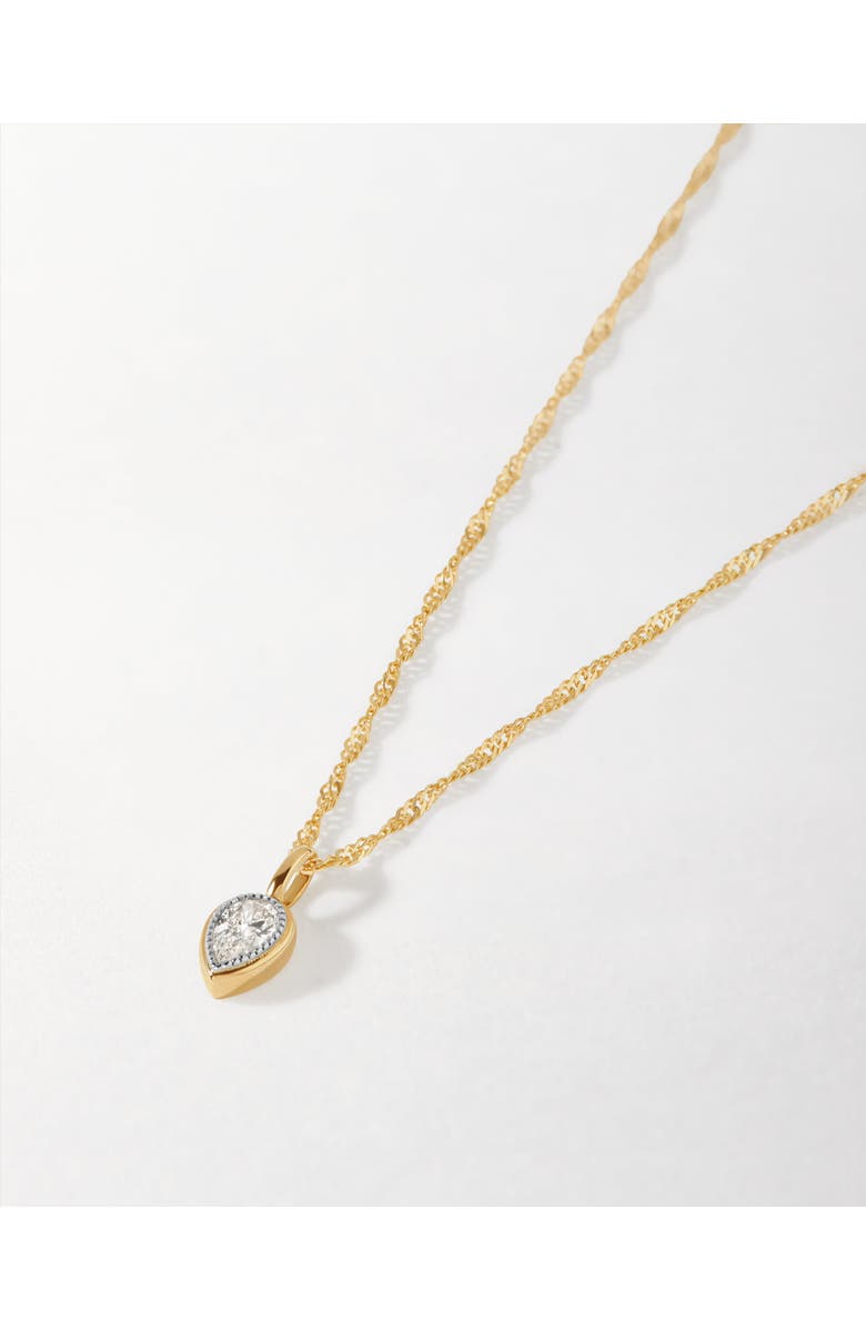 Edge of Ember Pear Cut Diamond Necklace, Alternate, color, Pearl