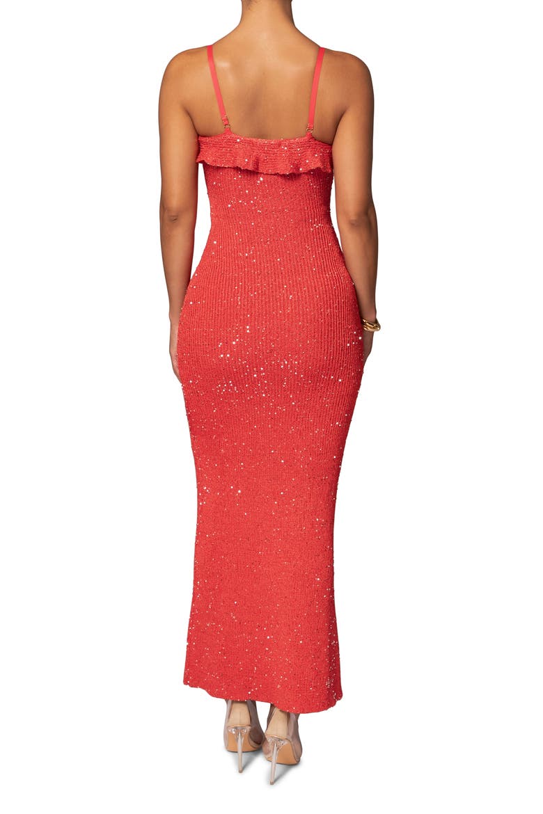 Midnight Sparkle Knit Maxi Dress, Alternate, color, CORAL