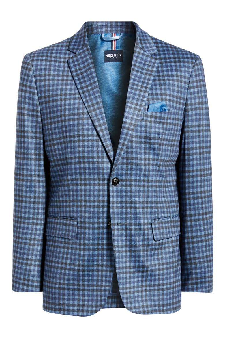 Blue Check Knit Sport Coat, Alternate, color, BLUE