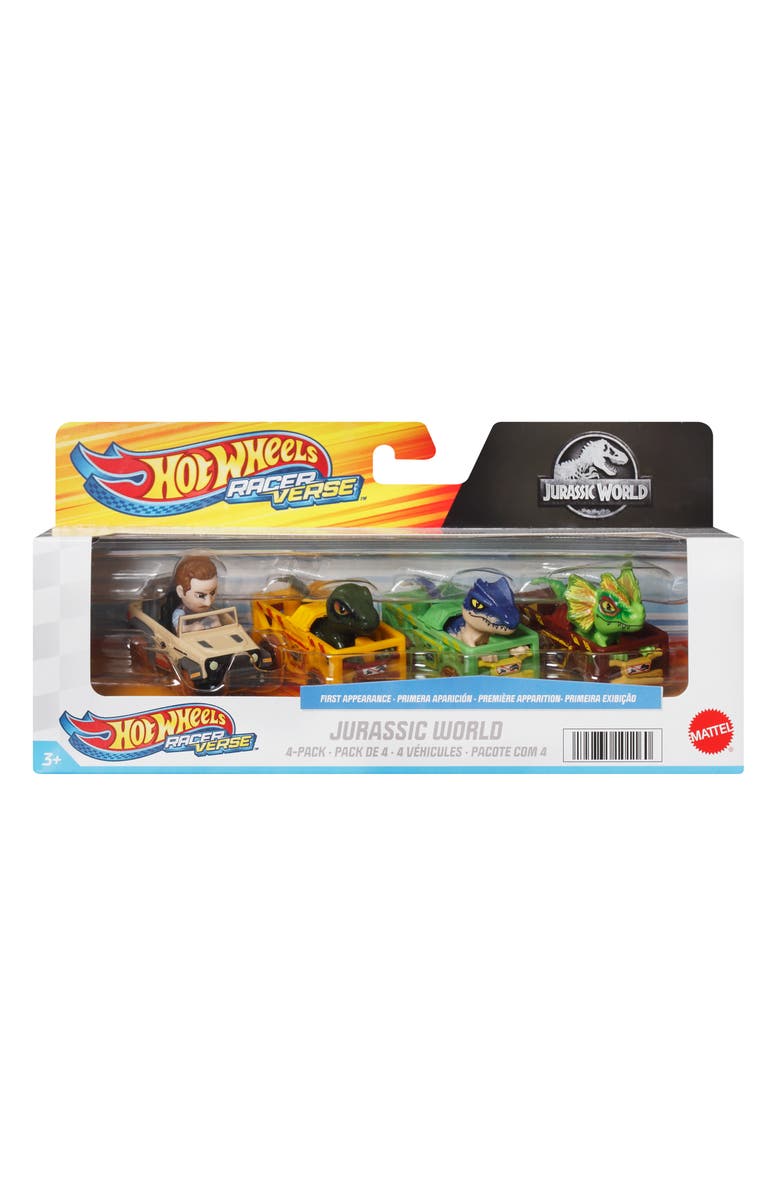 Mattel Racerverse Jurassic World 4-Piece Car Set, Main, color, 