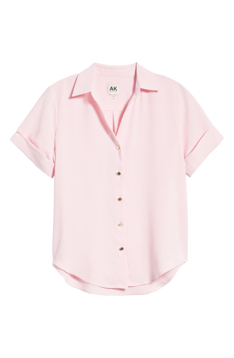 AK ANNE KLEIN Crepe Shirt, Alternate, color, Peony Pink