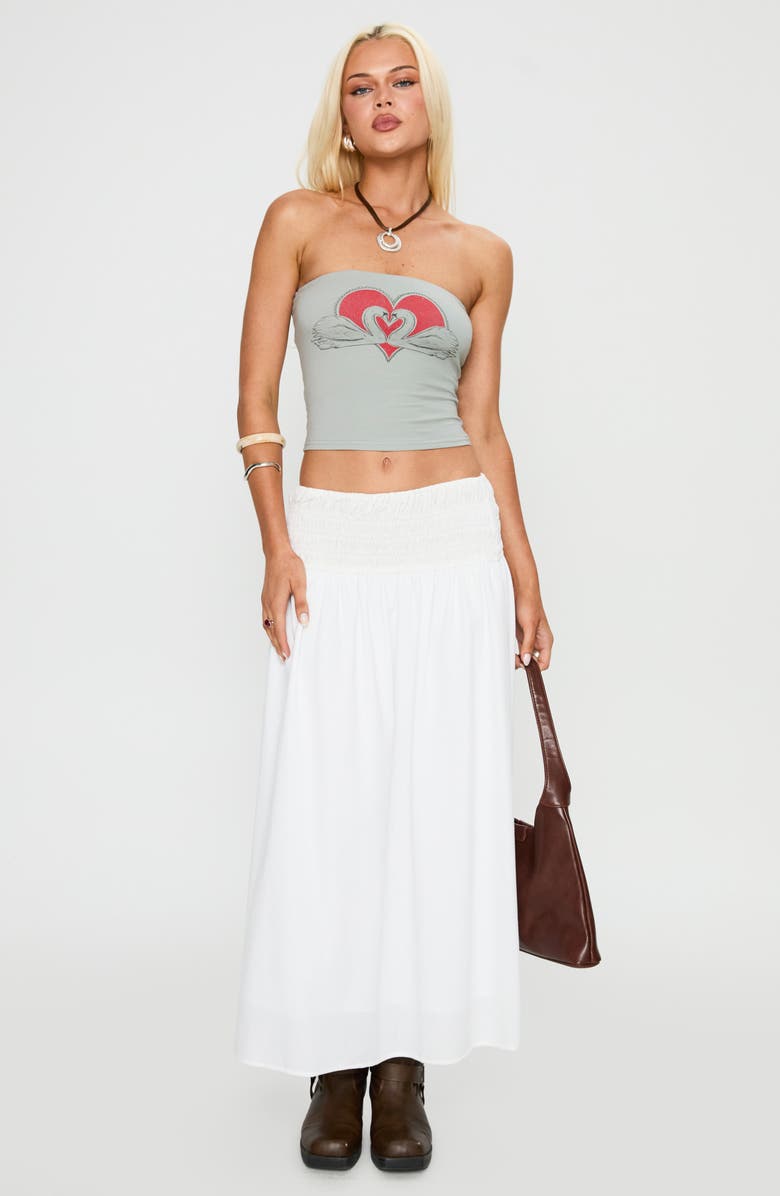 Princess Polly Swan Song Strapless Crop Top, Alternate, color, Green